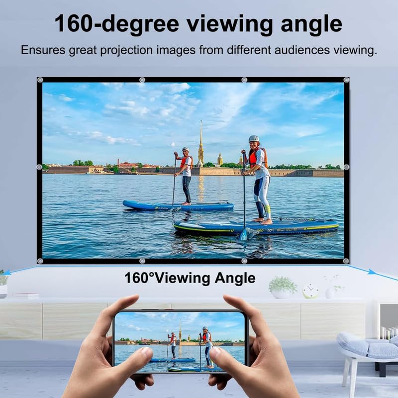 Image of Spline 250 inch, Matte White Screen, 16:9, Foldable, Anti-Crease, Projector Screen for Home Theater /Outdoor Indoor Projection Support (Sale Price is Live & This Price is Live only for Limited time)