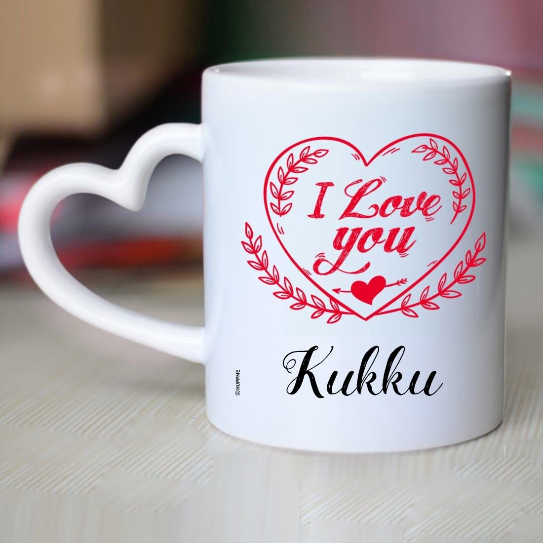 Buy Huppme I Love You Kukku Heart Handle Mug, 350 ml, White Online