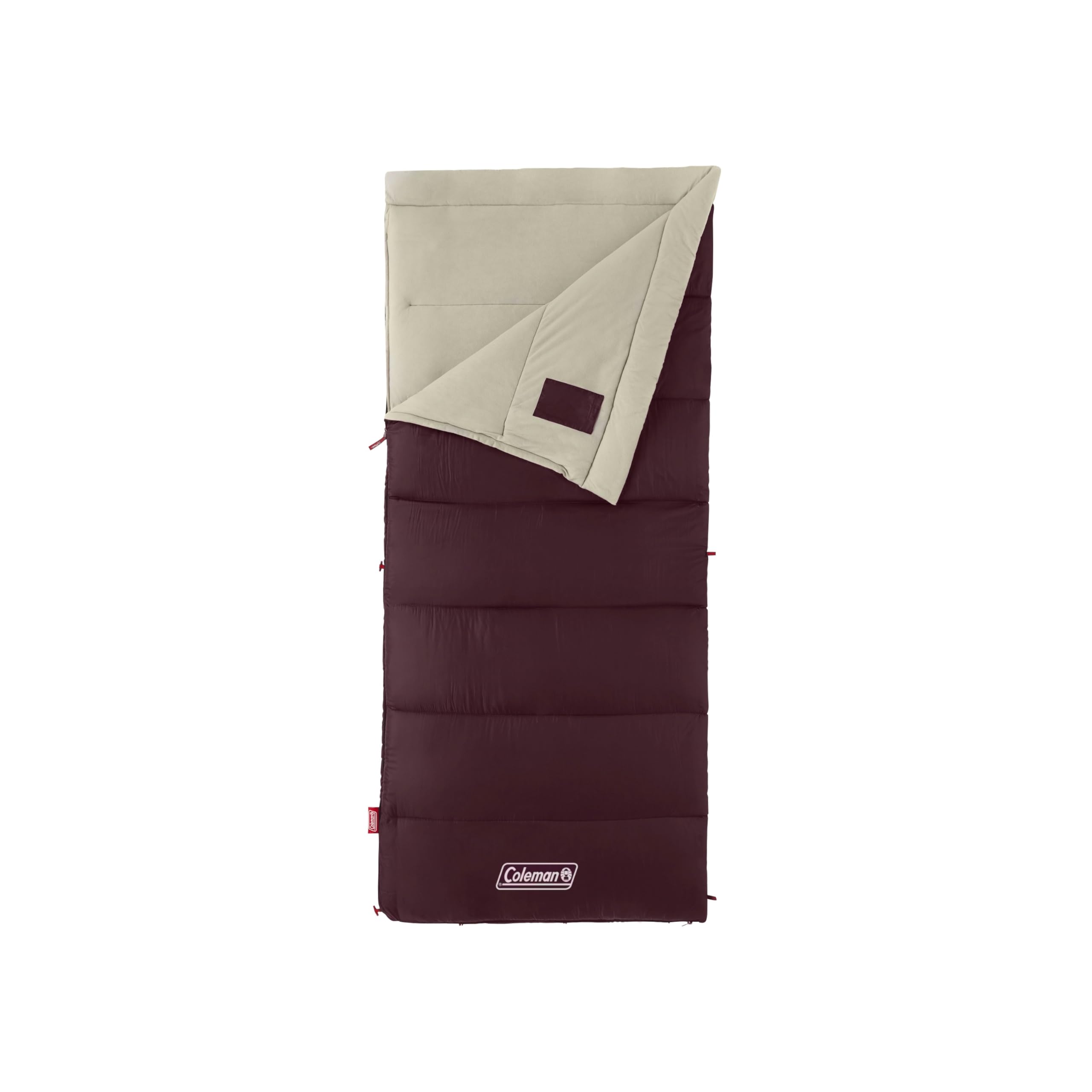 Coleman Autumn Glen 50 F Sleeping Bag Lightweight Sleeping Bag with No-Snag Zipper Storage Stuff Sack Machine Washable