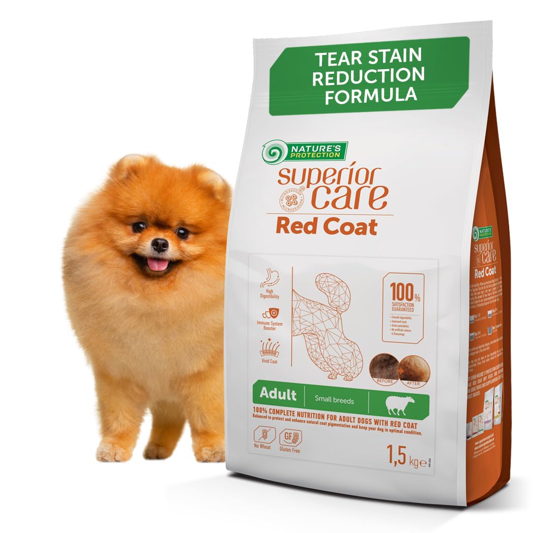 Superior Care High-Protein Dry Dog Food – Hypoallergenic Dog Food with Lamb for Adult Red-Coated Dogs – Omega 3 & 6 – Healthy Skin, Vibrant Coat – Small Breeds (1.5kg)