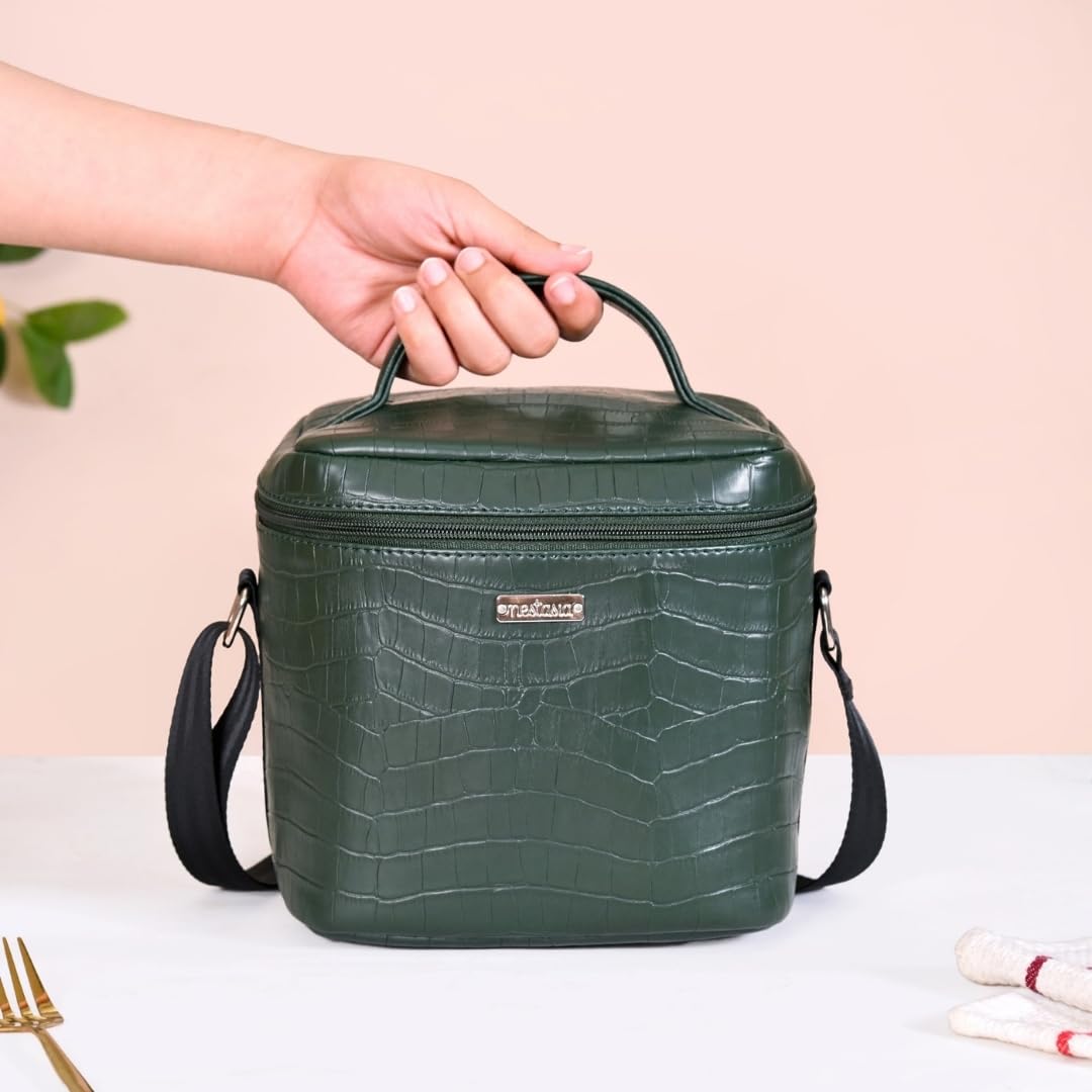Nestasia Insulated Lunch Bag for Women & Men | Thermal Lunch Tote with Shoulder Strap, Leakproof Waterproof Cooler Bag for Work, School, Travel | Stylish, Portable, and Toxin-Free