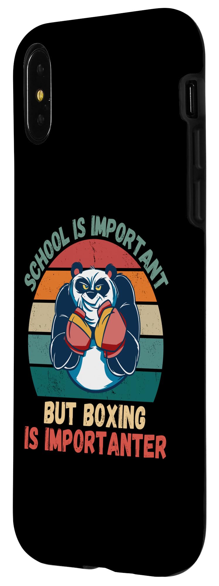 iPhone X/XS Retro Panda School Is Important Boxing Is Importanter Case - Image 2