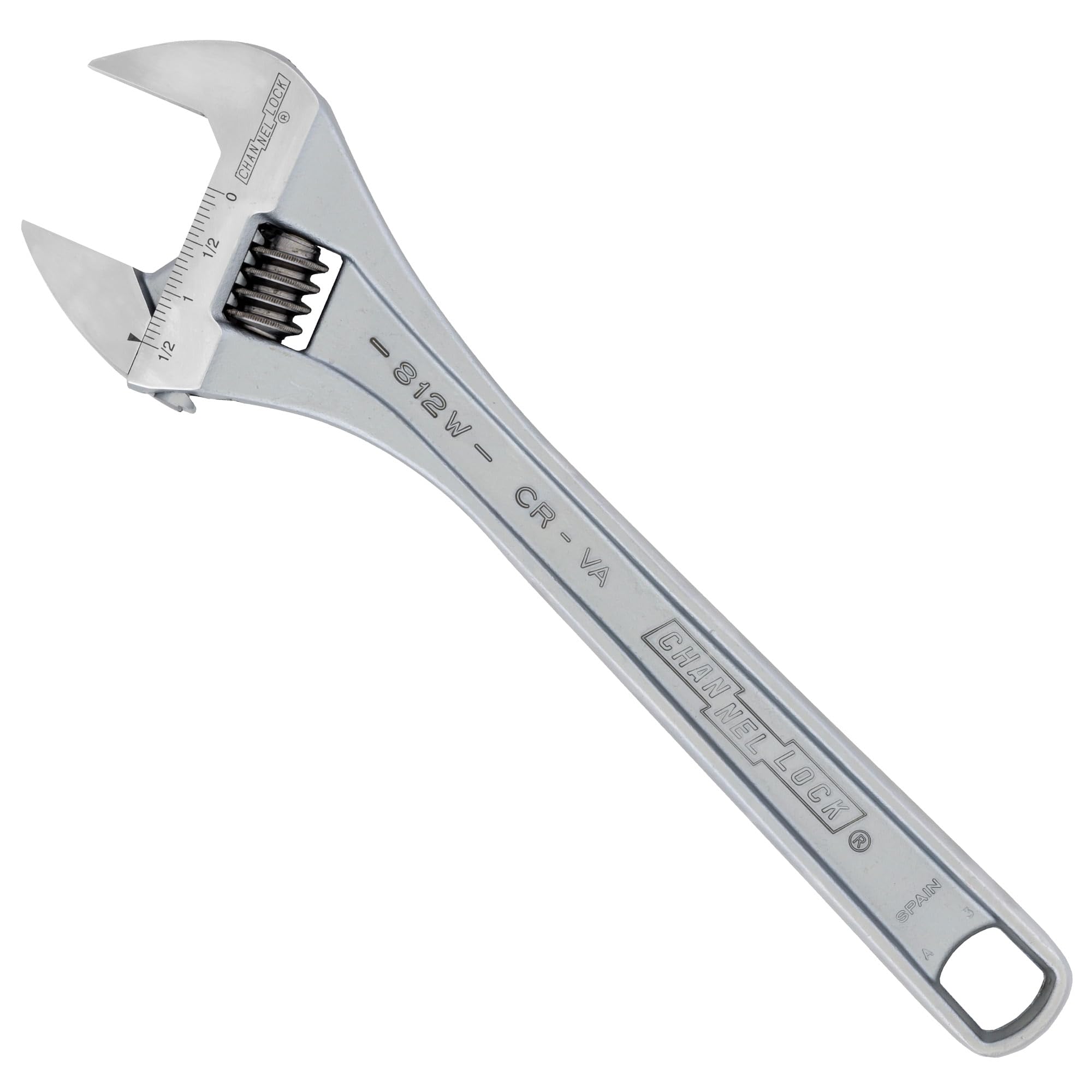 Adjustable Wrench 812W - Wide Jaw, Precise Grip, Measurement Scales - 12 in