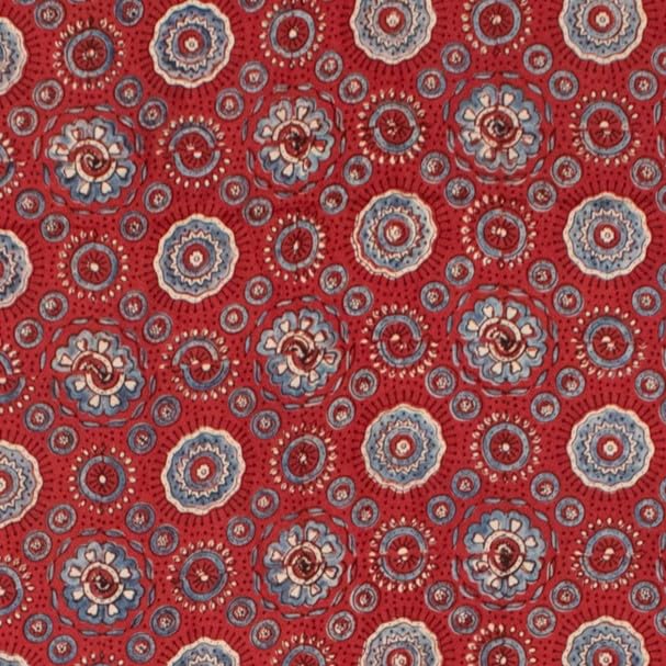 Image of Ethnics of Kutch Womenss Ajrakh Modal Silk Natural Dye Hand Block Print Saree with Blouse Piece - 5.5 Mtr Length