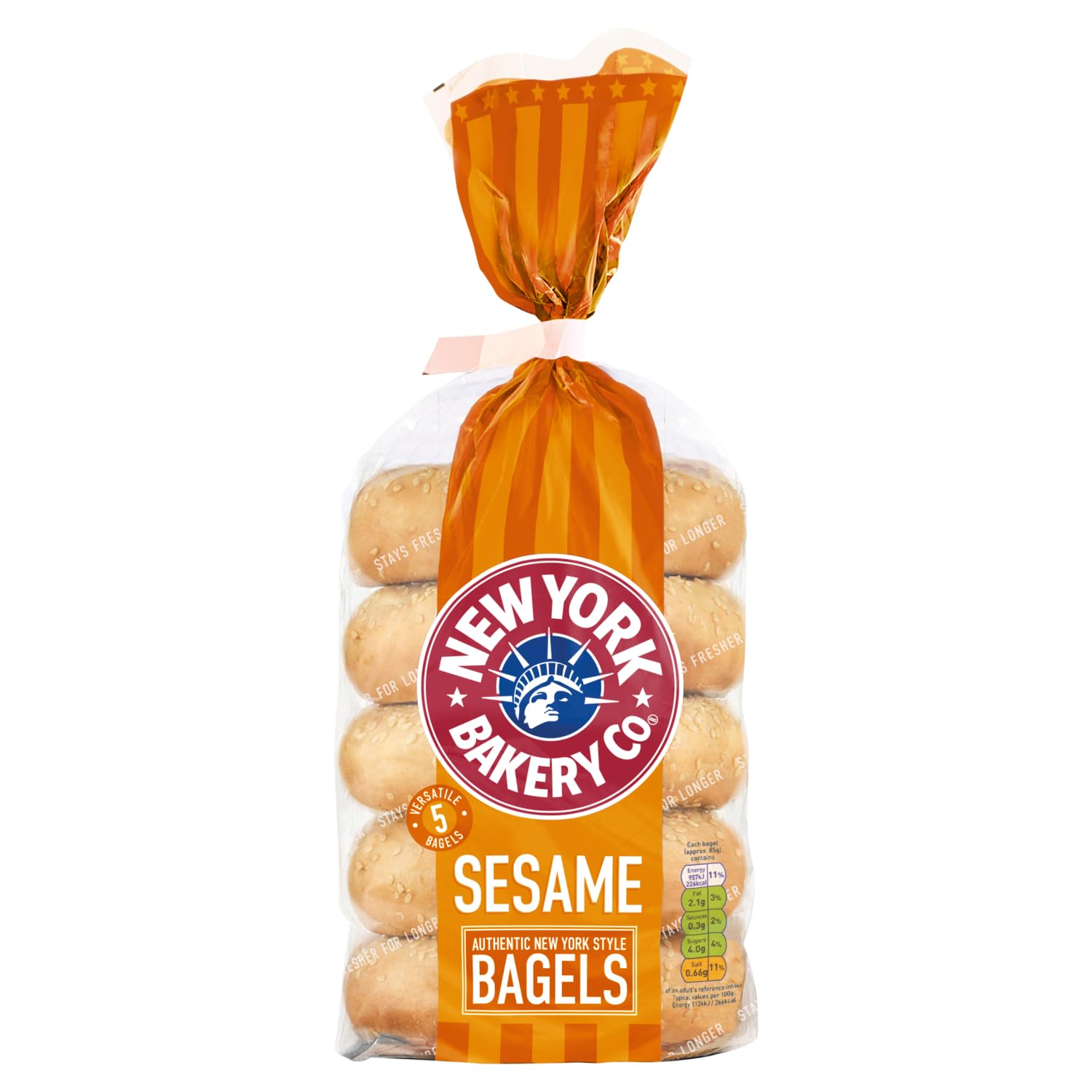 New York Bakery Company, Sesame Seed Bagels. 5 Count ( Pack of 1)