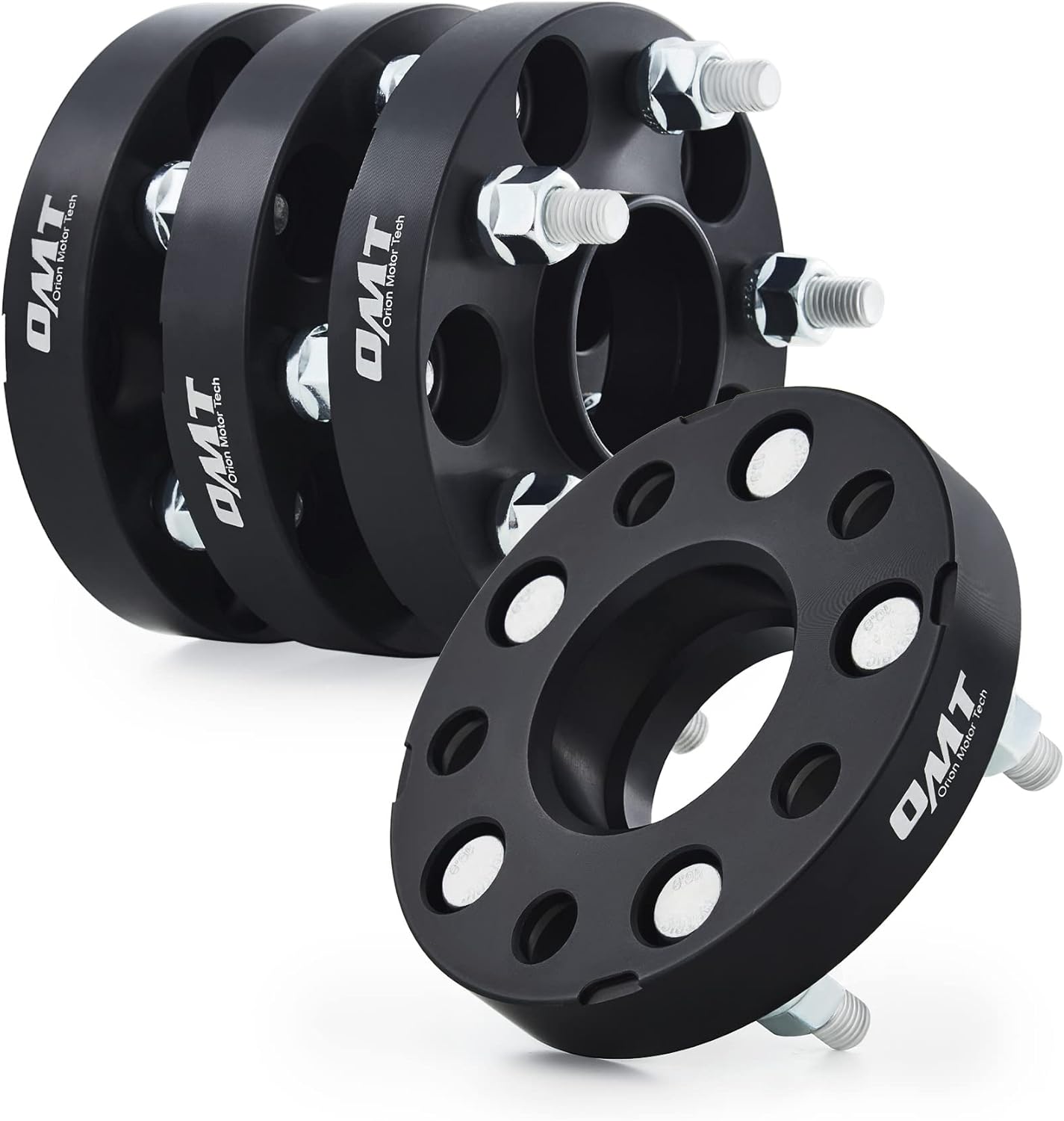 Orion Motor Tech 5x4.5 Hub Centric Wheel Spacers, 1" Black Wheel