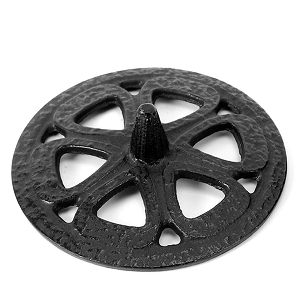 Miska na kadzidło, żeliwo z pokrywką, okrągły uchwyt na kadzidełka, mały, metalowy, lotos, kadzidełko, do dekoracji domu, na, 8,5 x 8,5 x 7 cm