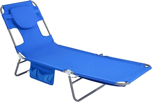 daystar SunnyFeel Silla de Lounge de Playa, Sillas Reclinables de Playa con Mochila Planas hacia Abajo, Silla de Bronceado Cara hacia Abajo, Sillas