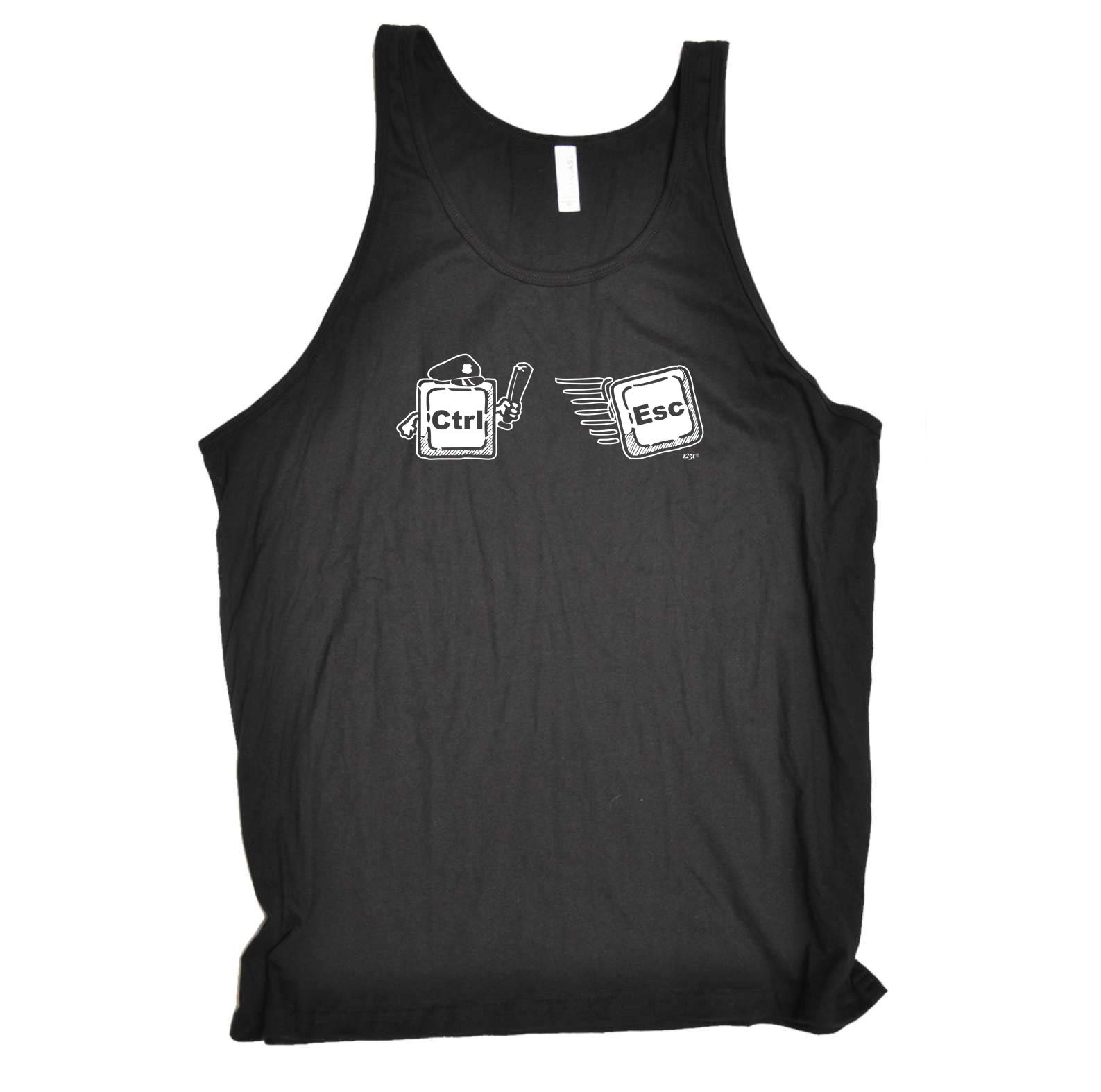 Funny Novelty Vest - Ctrl Esc Keys Bella Singlet Top Singlets Vests Muscle