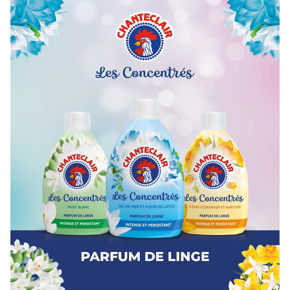 Chanteclair - Parfum de Linge Sel de Mer et Fleur de Lotus, Intense et Persistant, 22 Doses, 220.00 ml (Lot de 1)