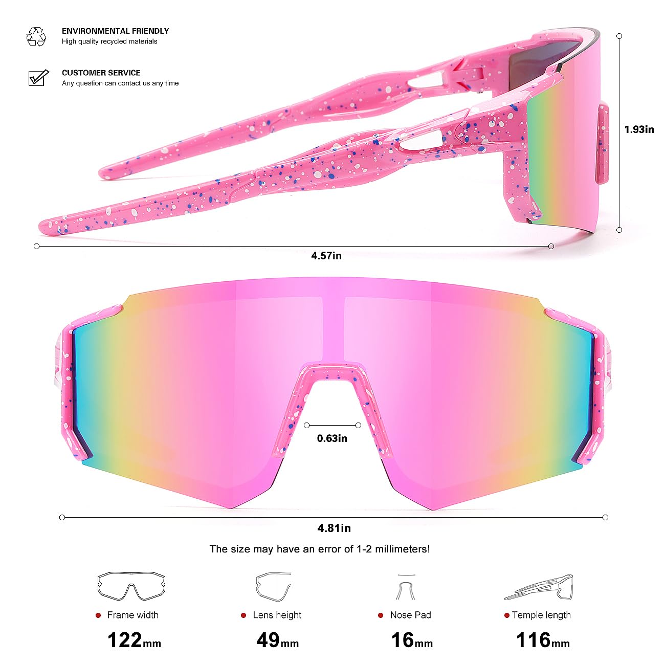 Kids Sunglasses Youth Baseball Sunglasses for Boys Girls Softball Sports Sun Glasses UV Protection