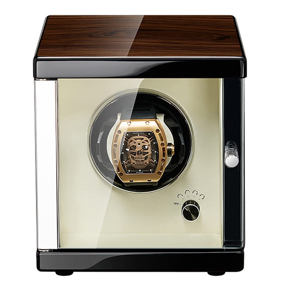 Chargeur montre automatique rotatif blanc avec moteur silencieux LED