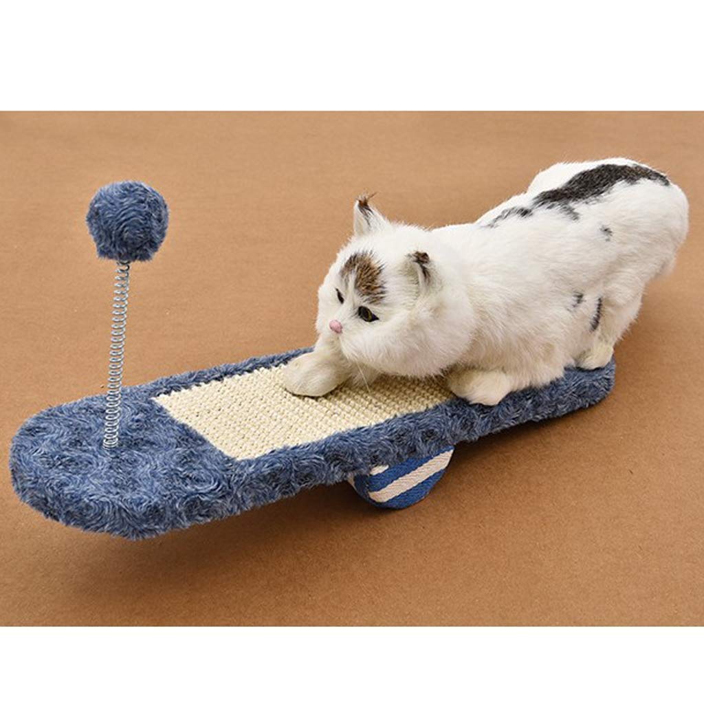 Sisal Kratzbrett Wippe Katzenkratzbrett Katzen Kratzspielzeug Katzenspielzeug (Königsblau)