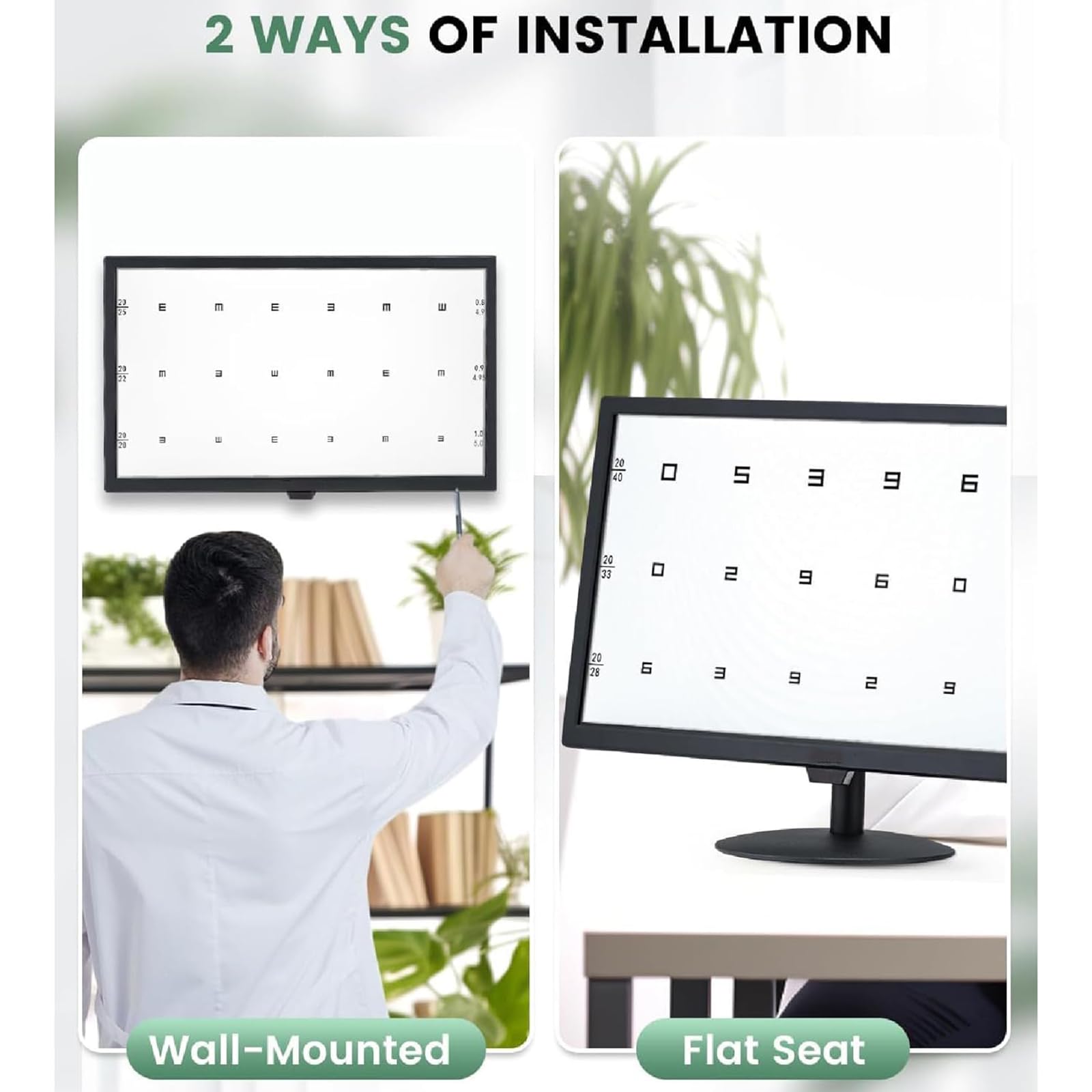 Gráfico óptico digital de agudeza visual LCD, proyector de optometría con control remoto, distancia ajustable de 1 a 6 m, ángulo de visión: H: 170/:160