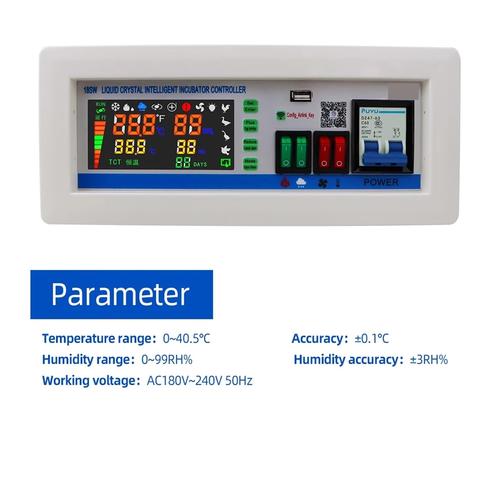 Kontroler Temperatury, XM-18SW Inteligentny inkubator do jaj Automatyczny regulator temperatury i wilgotności Inkubator do jaj System sterowania aplikacją Maszyna wylęgarnia