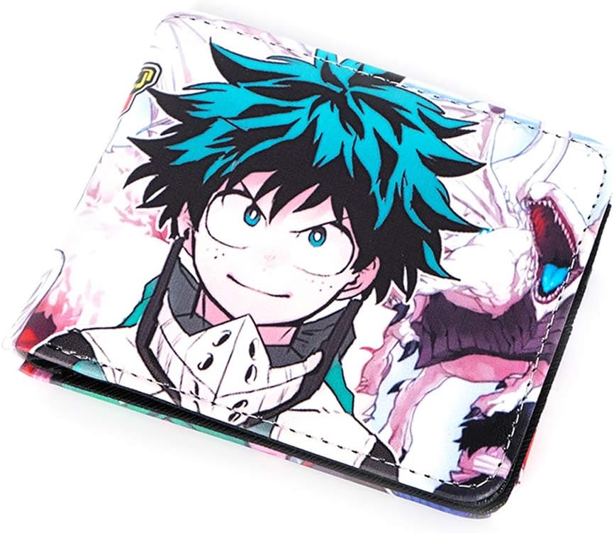 Shancon Anime My Hero Academia Izuku Midoriya Deku Cosplay Short Wallet Bifold Leather, 11x9.5 CM