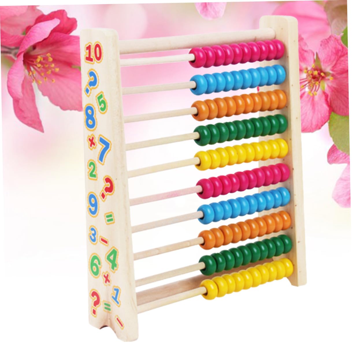 Ábaco para Niños de Madera 10 Niveles Colorido Marco de Cálculo Educativo Juguetes Matemáticos Infantiles Educación Temprana Desarrollo Intelectual Color Aleatorio