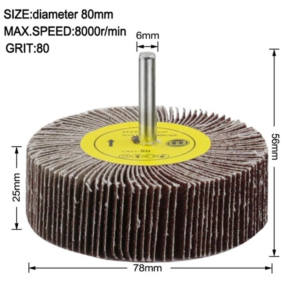 16-80mm 80 Grit Levigatura Lamella Disco Abrasivo Mola Accessori Carta Vetrata Rettifica Lucidatura Strumenti per Trapano, 60MM, 5pz