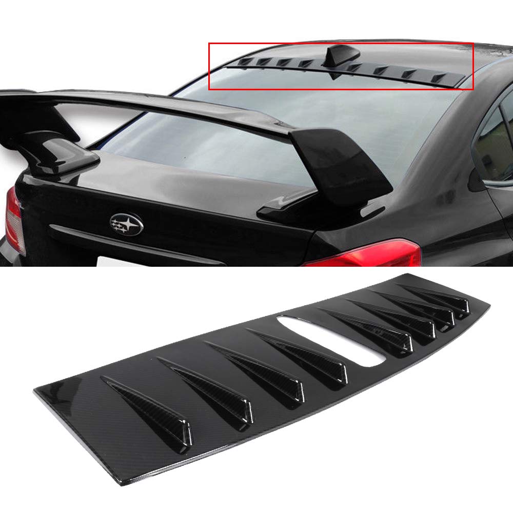 Photo 1 of ECCPP Hydro Dipped Plastic Spoiler Wing Rear Window Top Roof Spoiler Glossy Carbon Look Exterior Accessories for Subaru WRX 2.0L 4-Door Premium Sedan