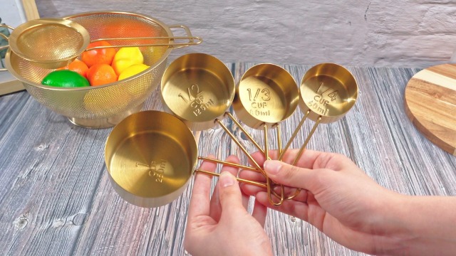 Set accesorios cocina oro acero inoxidable 7 piezas miniatura 7