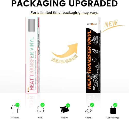 Miniatura 8 de HTVRONT Rollos de vinilo HTV - Vinilo de transferencia de calor, 12" x 5 pies negro, fácil de cortar y quitar para diseño de vinilo térmico