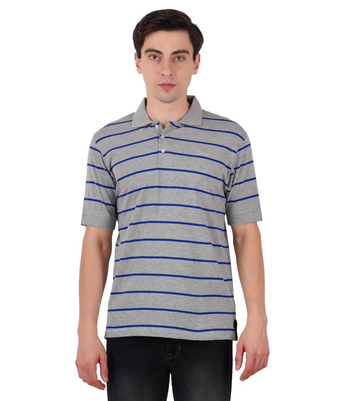 Elegant Stripped Men Club Cotton Polo T Shirt-picture-46
