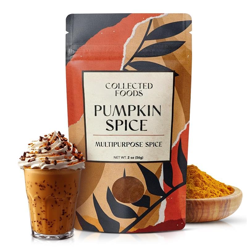 Collected Foods Premium Pumpkin Spice Blend - Non-GMO Fall Seasoning Containing Ground Cinnamon, Nutmeg, Ginger, Cloves and Allspice - Perfect for Baking, Pies, Cooking, Coffee, Desserts and more, 2oz