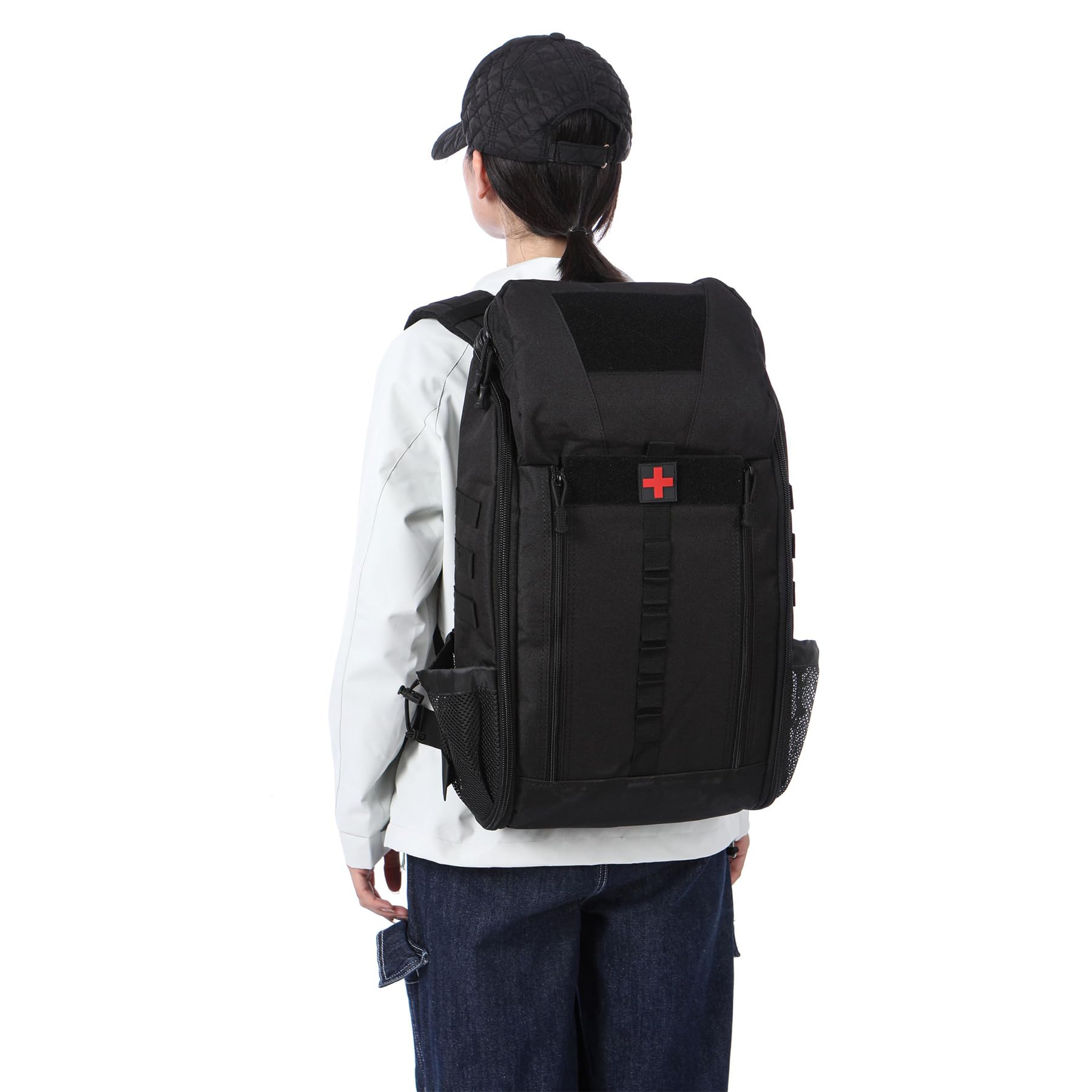 Wasserdichter Taktischer Medizinischer Rucksack 40L Nylon Erste-Hilfe-Rucksack Für Wandern, Trekking, Jagd, Angeln, Camping Und Outdoor-Sportarten (Schwarz)