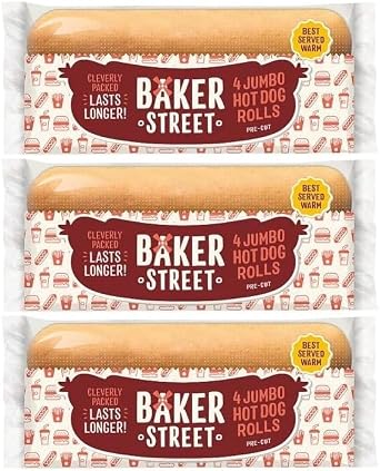 Hot Dog Rolls Jumbo Sausage Bread Buns 4 Pack x 3 12 Total Jumbo