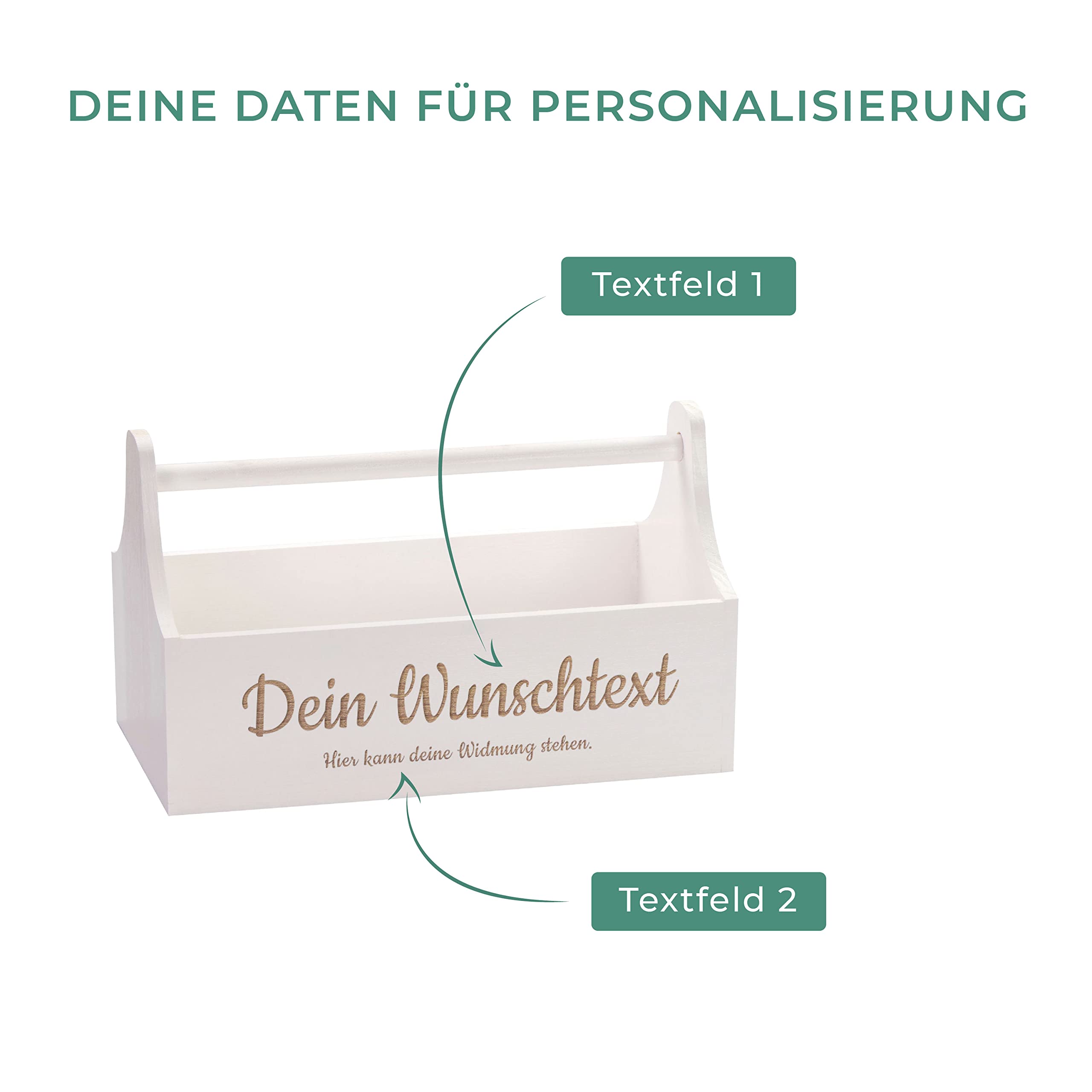 Wonderjune Geschenkkorb-Set Aus Holz – 30x20x10 Cm, Mit Band, Tüte & Karte, Zum Selbstaufbau (DIY)