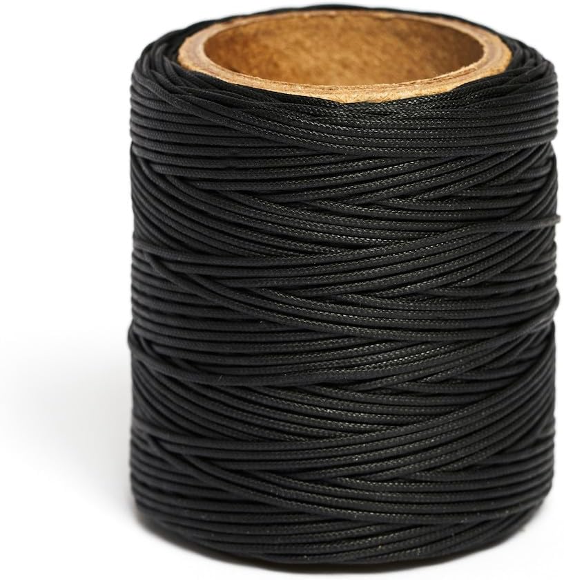 Maine Thread, Braided Waxed Cord, 70 Yard Spool, Black
