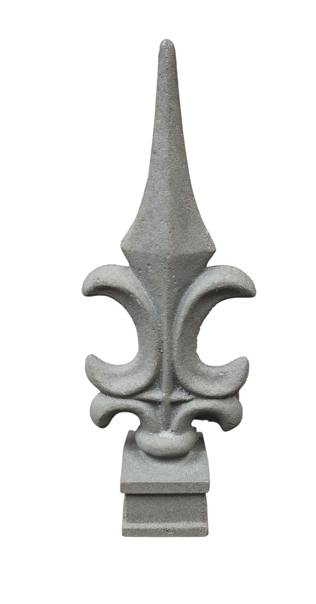 Cast Iron Fence Finials, Multiple Decorative Styles &amp; Sizes, 1/2" to 1" Inch Square and Round Spears, Fleur de Lis Design (1" Scroll Cross SQ, 5)