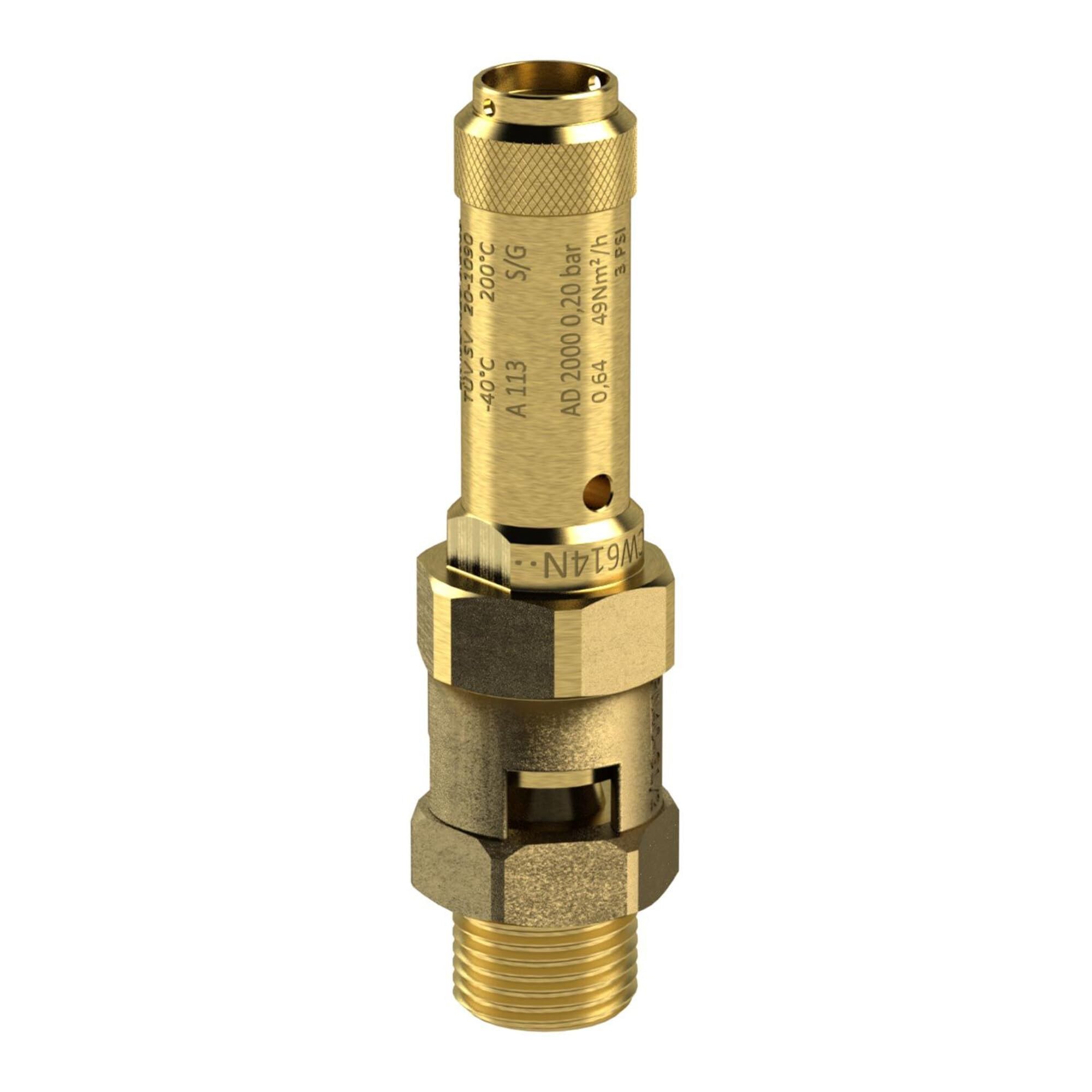RIEGLER 105021-229.05-4,0 Sicherheitsventil, Messing, G 1 1/2, Ansprechdruck 4 bar, 1Stk