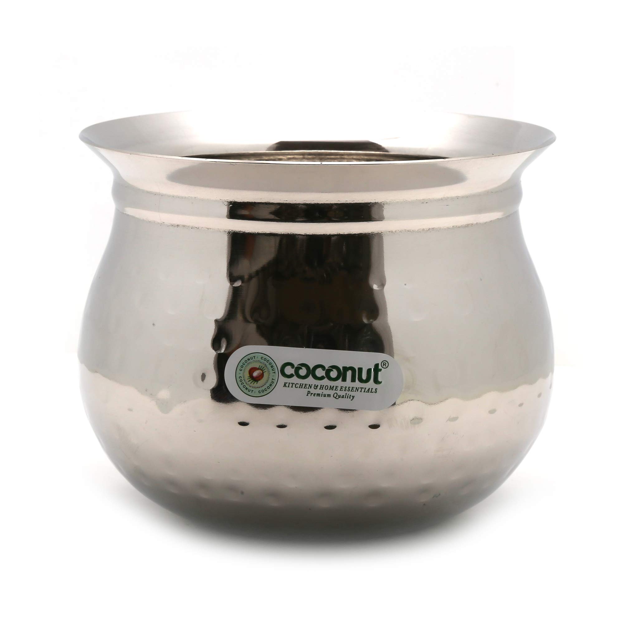 CoconutStainless Steel - Cookware/Oreo Hammered Handi -1 Unit - Capacity - 1400 ML