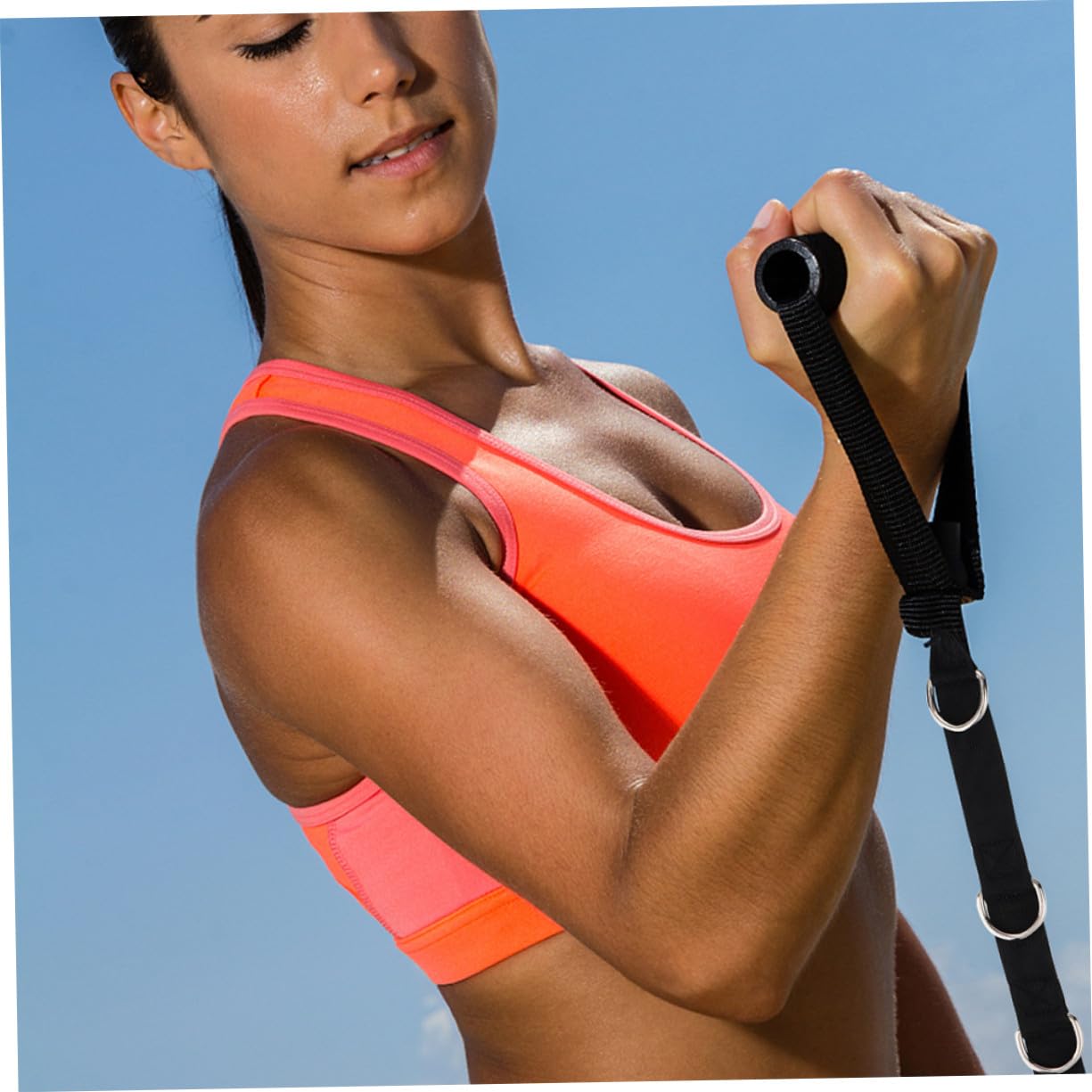 Bandas de Resistencia para Fitness, 2 Piezas Negras de Tracción