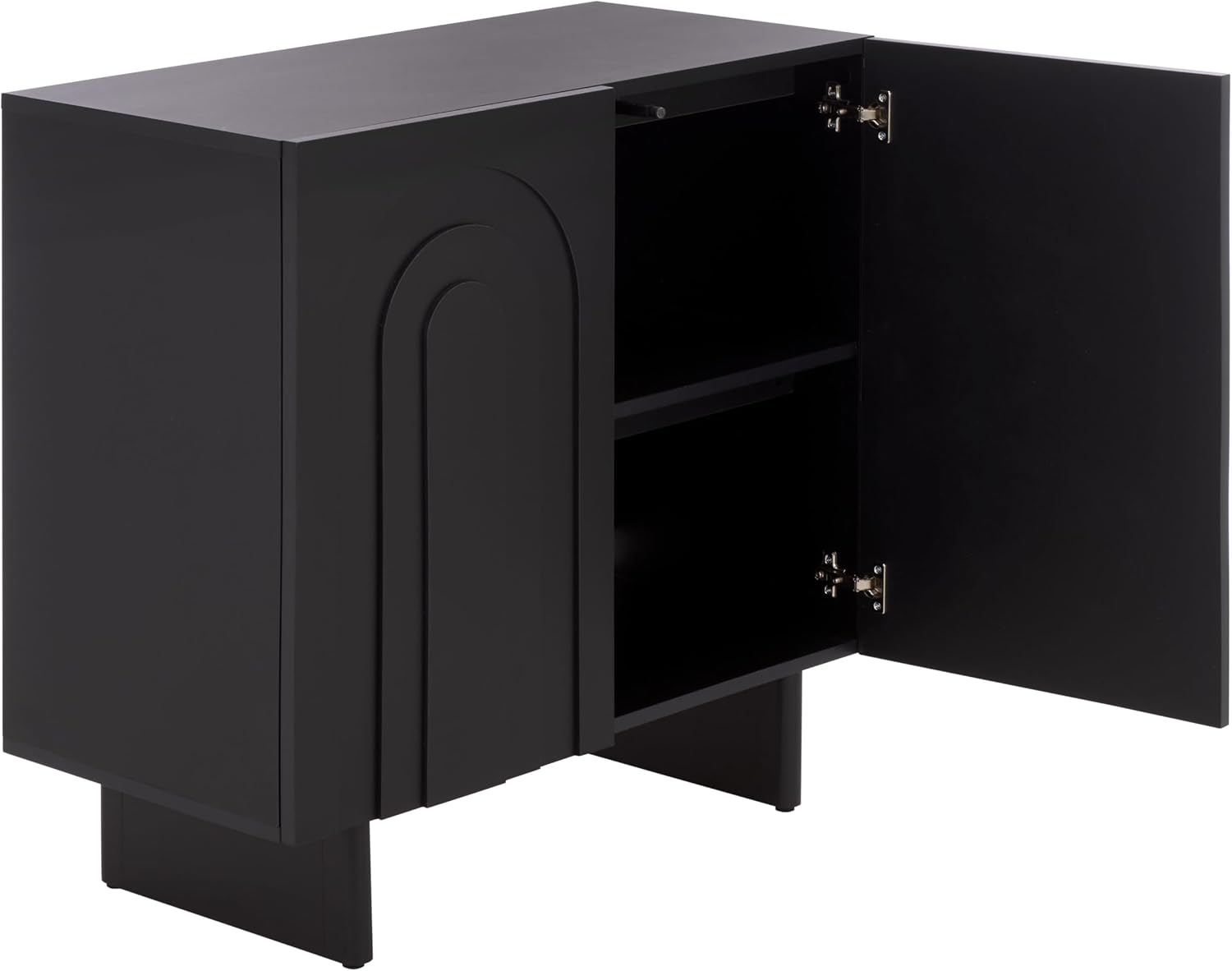 SAFAVIEH Furniture - Simi Media Stand for TVs up to 28" - Black Compact Entertainment Media Console - Storage Cabinet for Living Room, Bedroom (MED3119B)