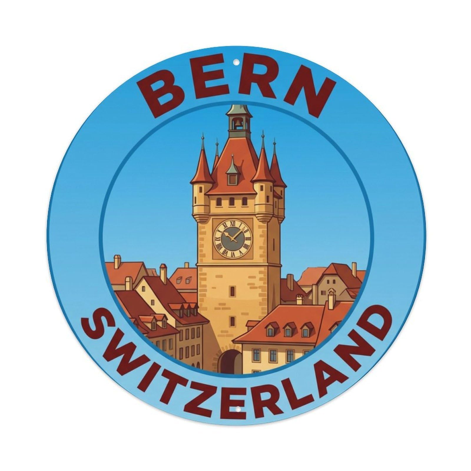 Metal Tin Sign Vintage Travel Switzerland Bern