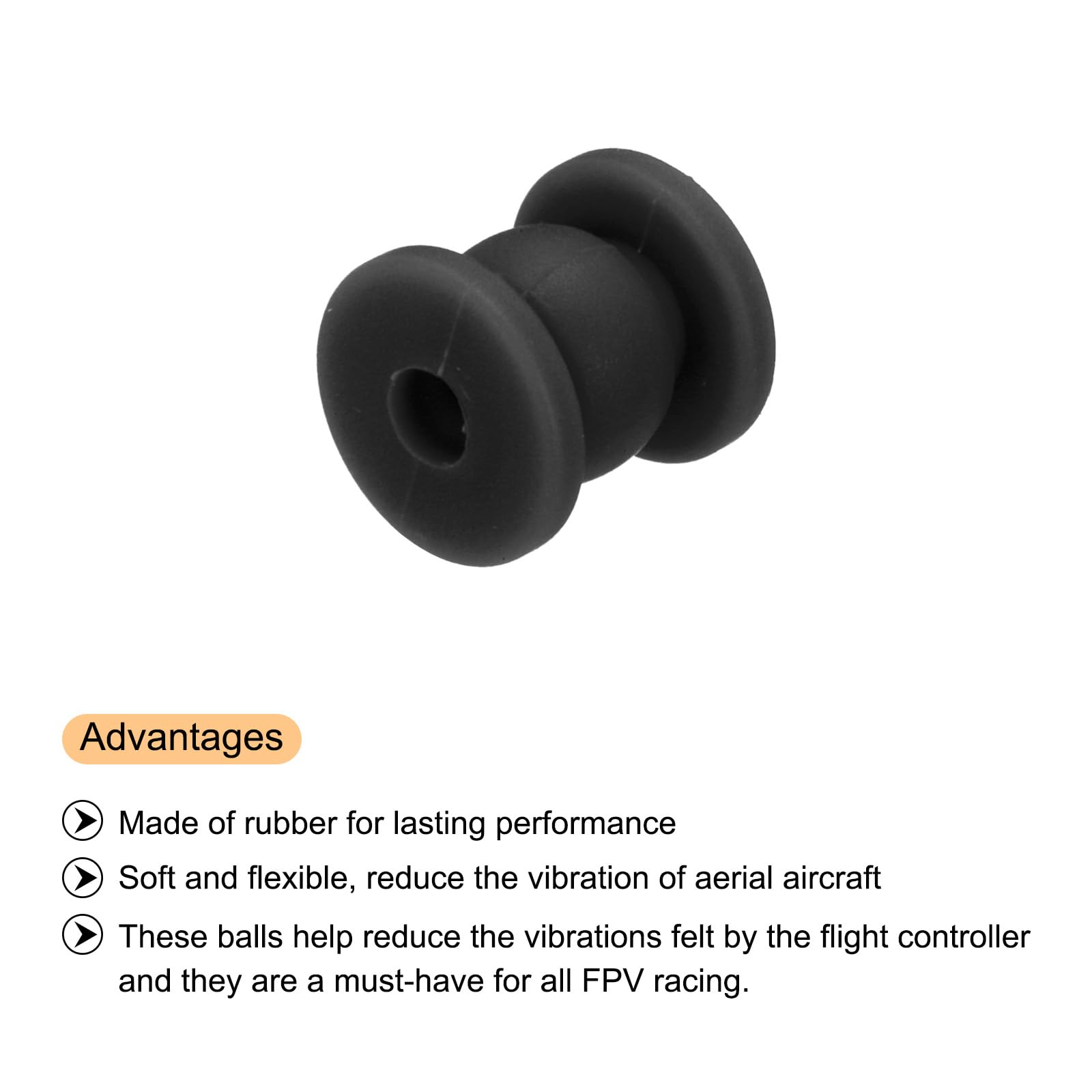 MECCANIXITY RC Anti Vibration Rubber Balls RC Rubber Damper Balls for RC F4 F7 Flight Controller Gimbal M4x12mm Shock Absorption Balls,RC Models DIY Drone Accessories(Black),Pack of 20 — Amazon image 3