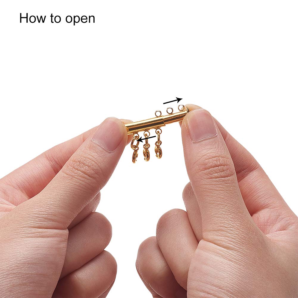 Chiusure A Scatto Magnetiche Per Braccialetti E Collane - 12 Pezzi, 3 Colori, 3 E 5 Fili - Foto 2