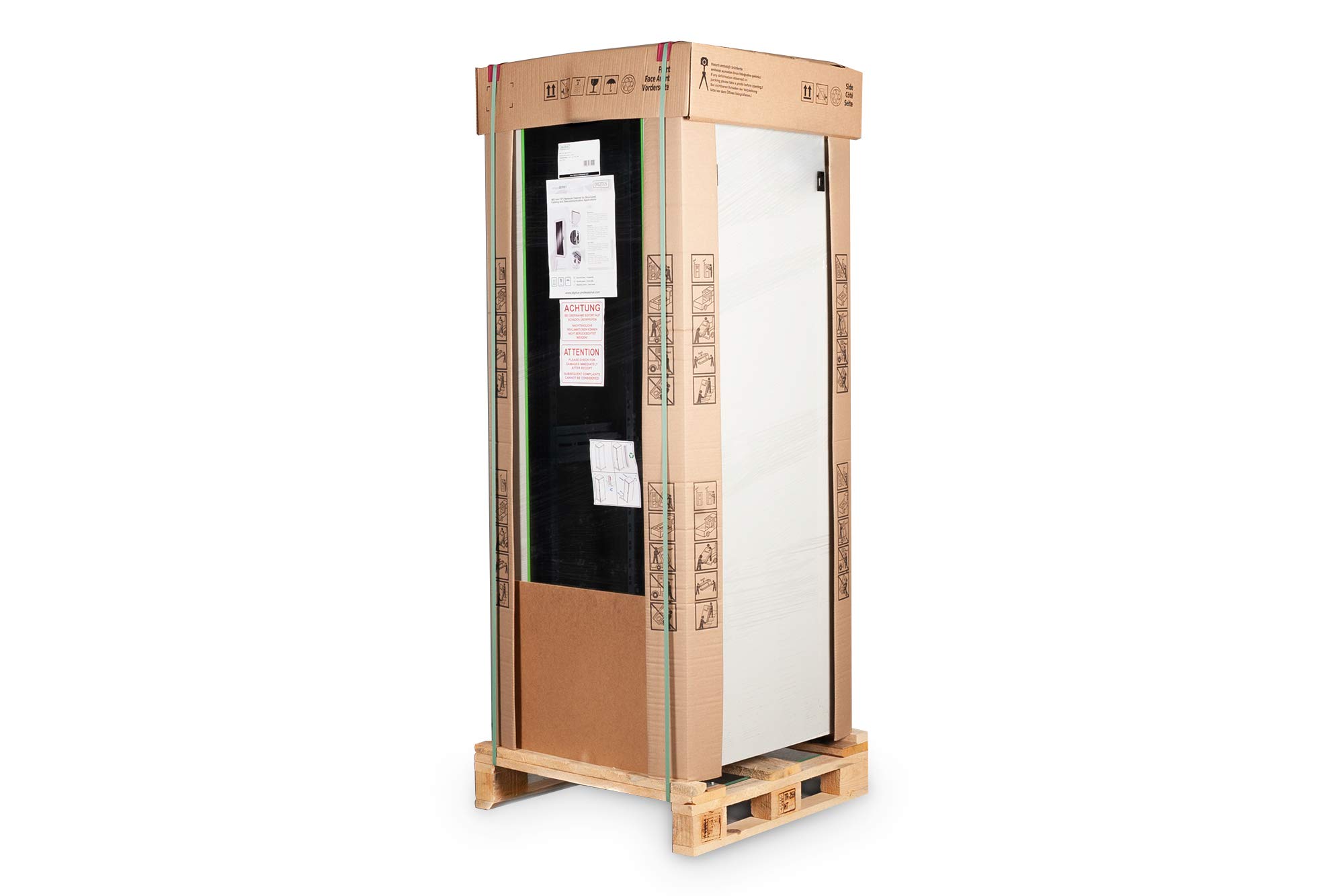 DIGITUS Armadio di rete – Rack da 19 pollici – 32U – 60x60 cm – Profondità utile 54,3 cm – Portata 1200 kg – Autoportante – Porta in vetro – Grado di protezione IP20 – Serie Unique – Grigio