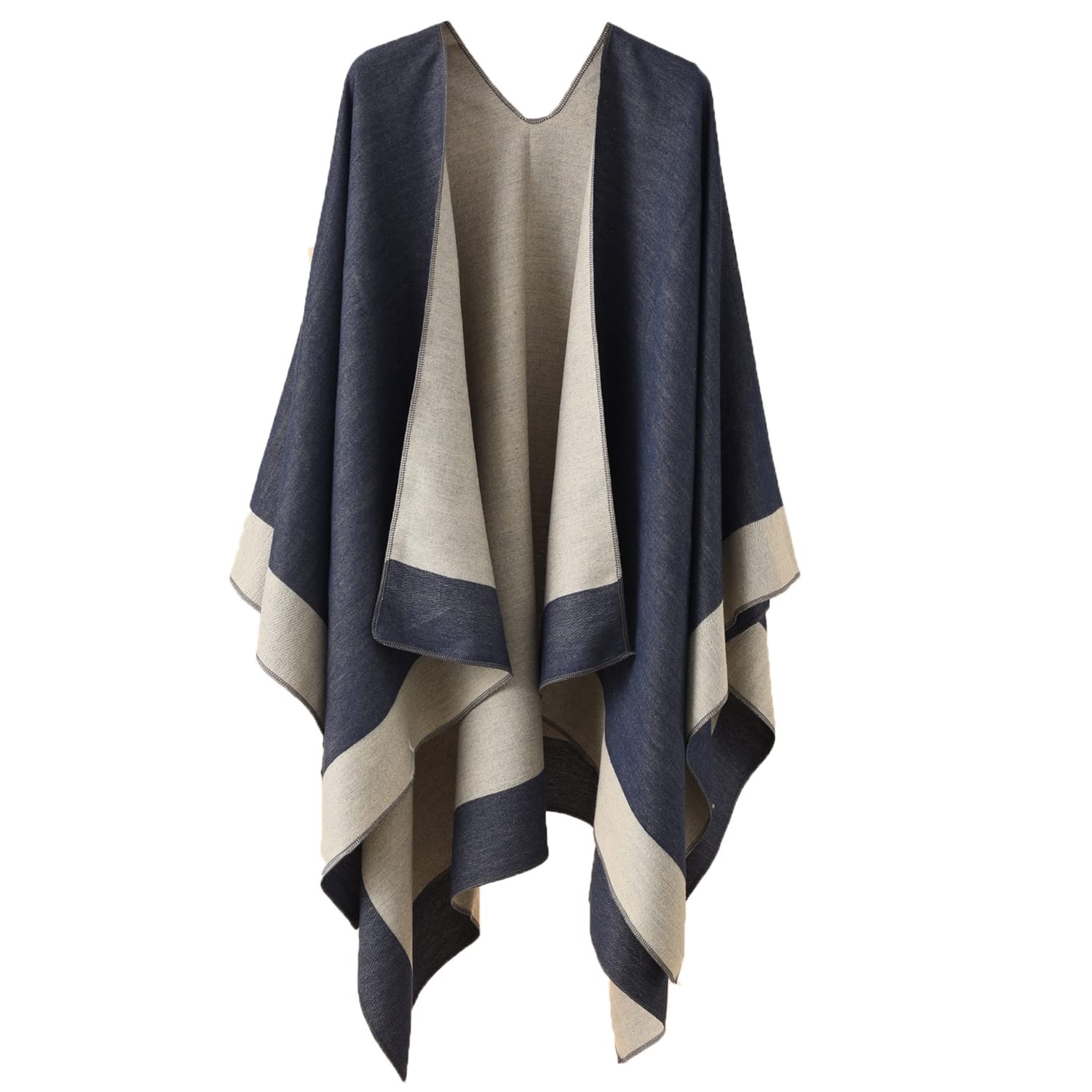 Damen Poncho Winter Kaschmir Schal Warm Strick Ponchos & Capes Decke Wrap Open Front Herbst Mantel