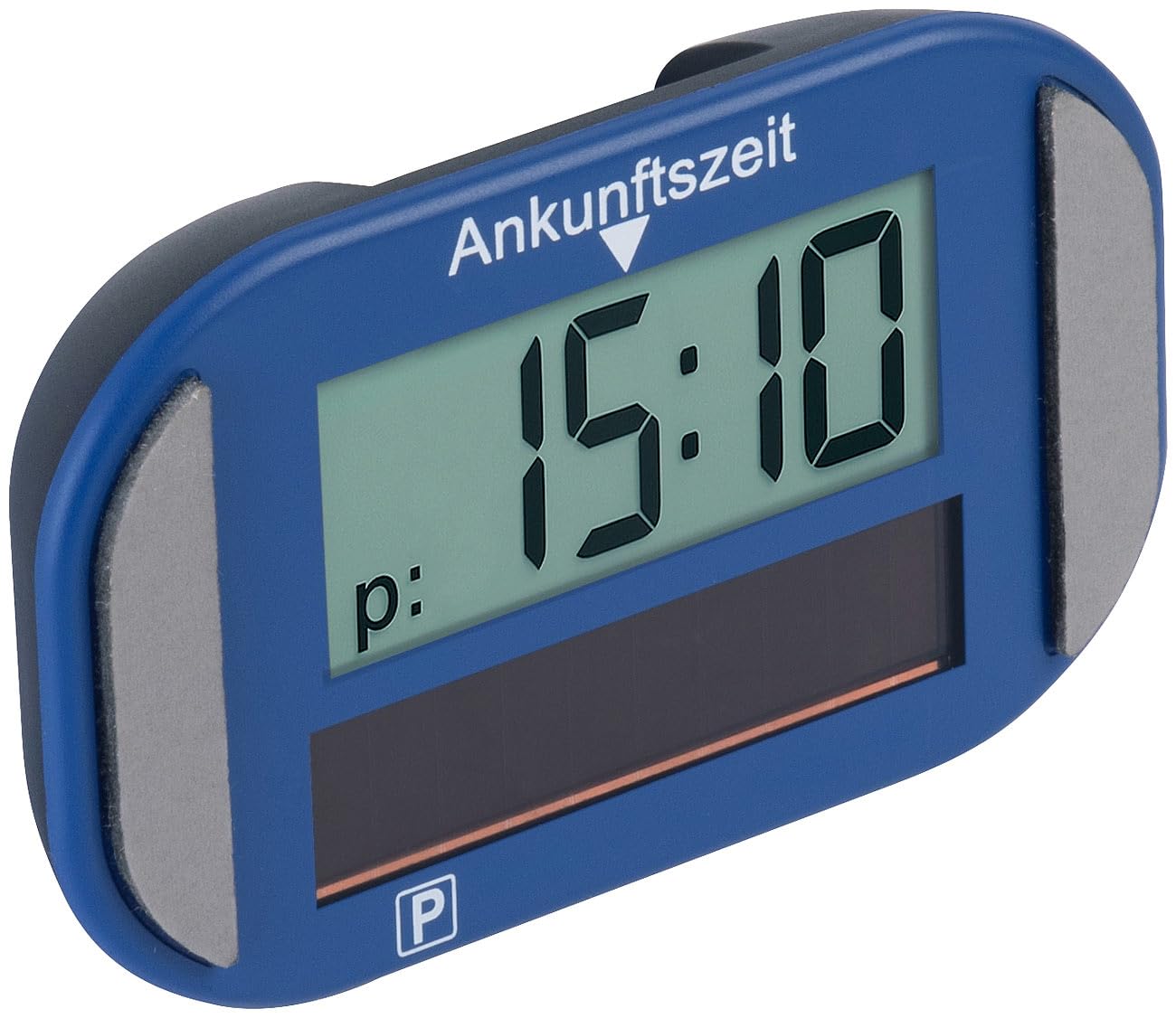 Lescars Digitale Parkscheibe: 2er-Set e-Parkscheiben, ECE-Zulassung, Erschütterungssensor, Solar (Elektronische Parkscheibe Solar, mit Display)