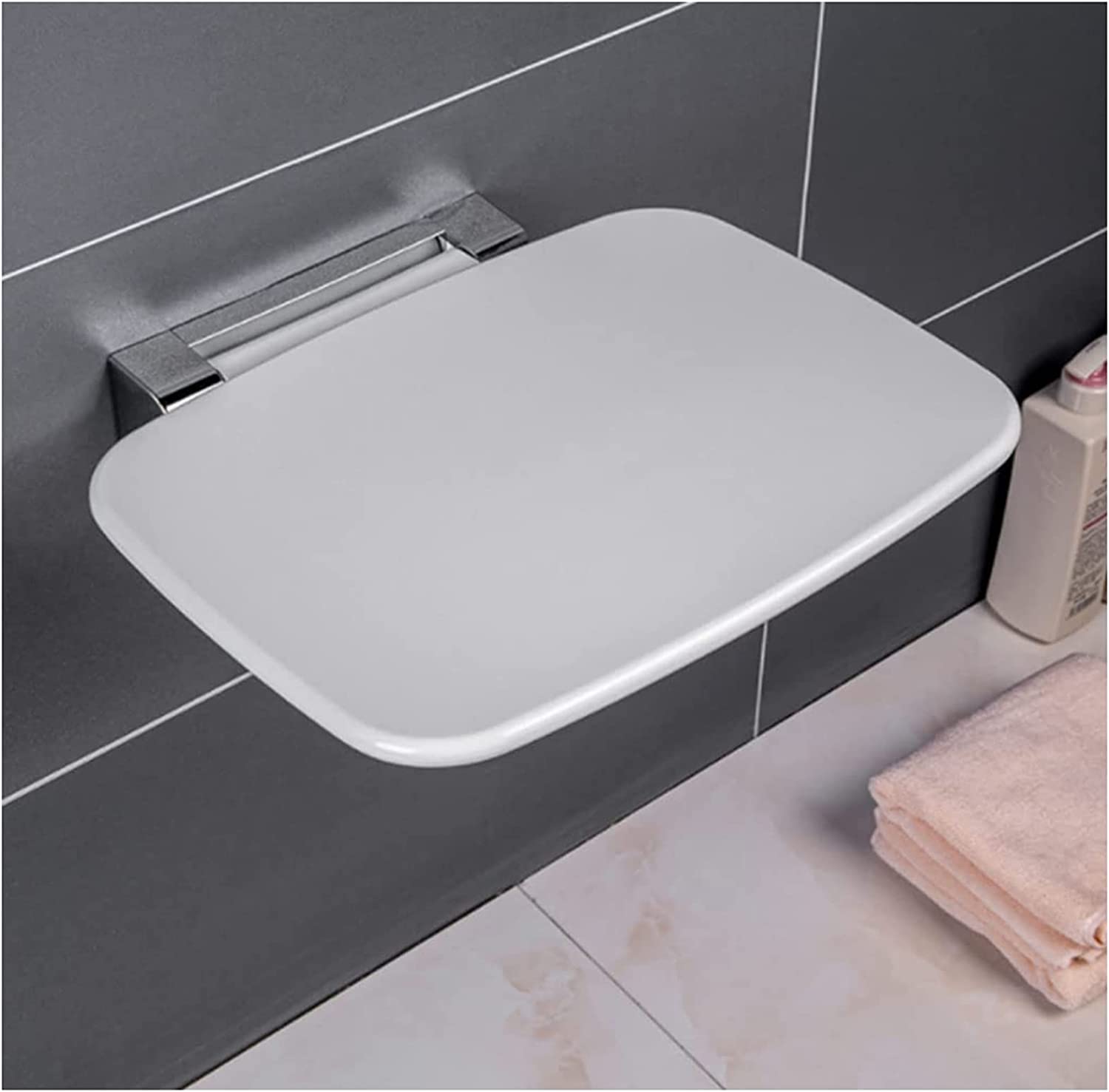 Asiento de Ducha abatible montado en la Pared Asiento de ducha plegable montado en la pared, asiento plegable for cabina de ducha Silla de ducha plegable for personas mayores, discapacitadas, embaraza