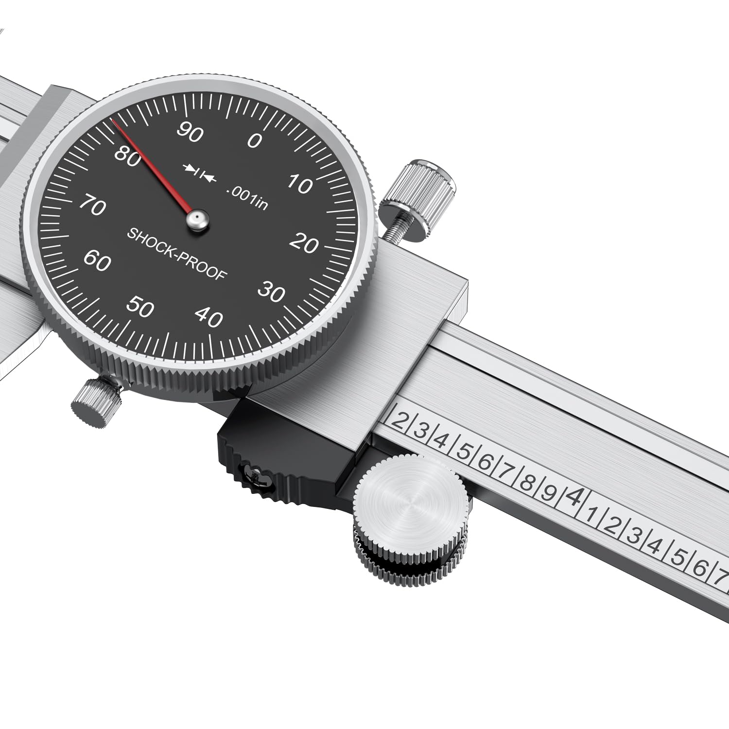 Mikrometr, mikrometr maszynowy 1-2", zestaw podziałek 0,0001", suwmiarka tarczowa, suwmiarka precyzyjna, odporna na wstrząsy, zakres 0-6"