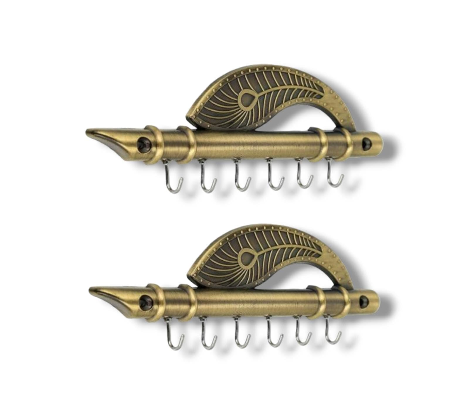 AMAR ENTERPRISE Flute & Peacock Quills Key Stand Key Holder for Home & Office Antique Brass (Pack of 2) (B0BW923G2Z) Amazon Price History, Amazon Price Tracker