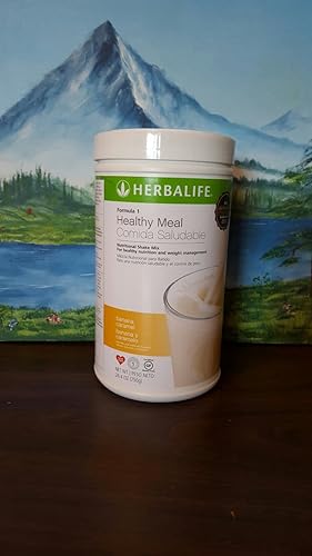 Herbalife Fórmula 1Mezcla de batido saludable cena nutricional, plátano caramelo
