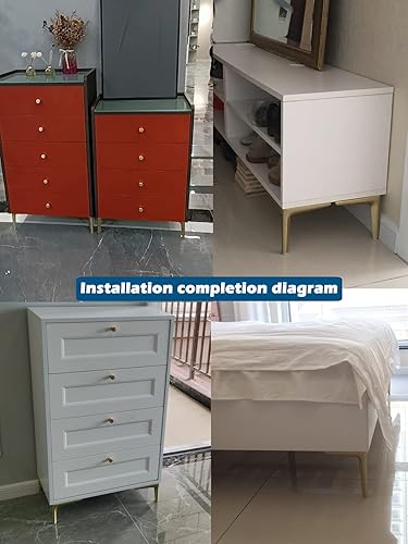 Miniatura 5 de Kaupuar Patas de muebles de latón antiguo de 7 pulgadas para armario, sofá, mesa, silla, juego de 4 patas modernas de metal de mediados de siglo,