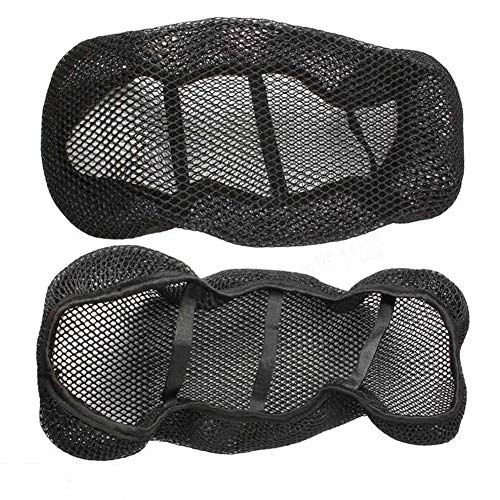 Motorrad Sitzbezug Universal Rutschfest Wasserdicht für Roller 3D Atmungsaktive WäRmedäMmung Mesh Pad Schwarz, XL