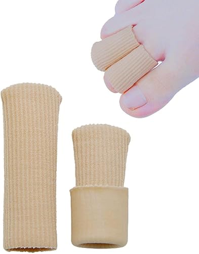 Miniatura 2 de SOHLER 6 paquetes de tapas de dedo cerradas para dedos protectores de manga, tejido elástico forrado con gel suave, 6