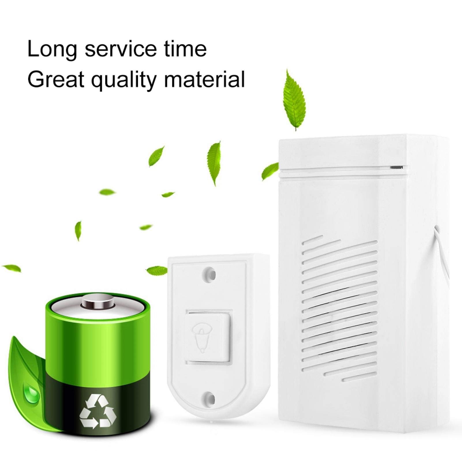 Slim Doorbell with -, Battery-Powered & Easy Wall Mount - Stylish, Energy-Saving, Interference Design for Home Office - Image 3